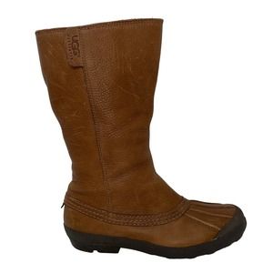 Ugg Australia Belfair SN5669 Brown Leather Duck Boots with Shearling Lining Sz 8